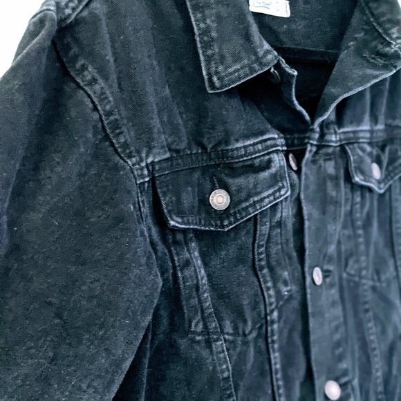 Black Oversized Denim Jacket - Picture 2 of 4